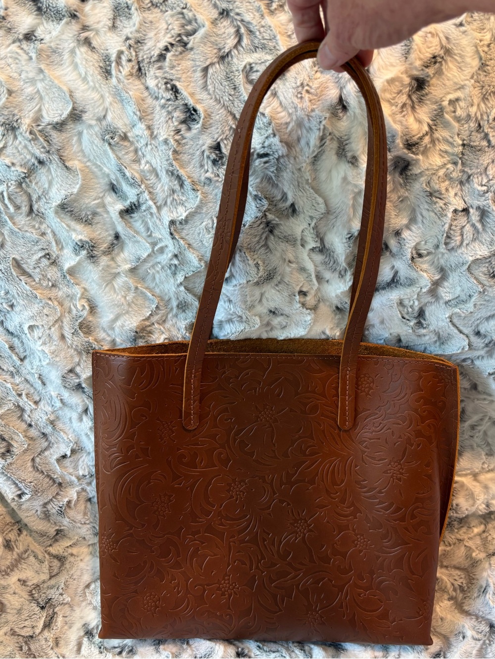 Portland Leather August Tote in Meadow Embossed Brown